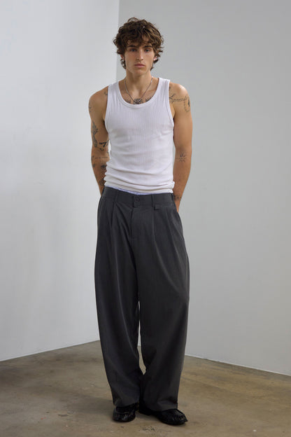 Pleated Pant - Smoke