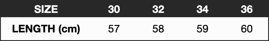 CBC Denim Jorts - Black size chart